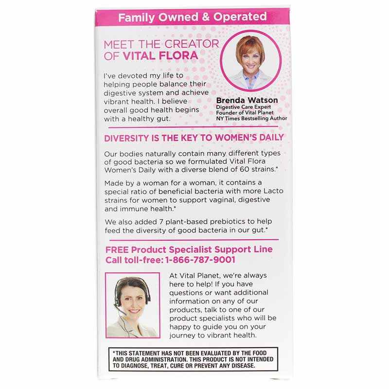 Vital Flora Women's Daily Probiotic + Prebiotics, 30 Veg Capsules, by Vital Planet, image #3