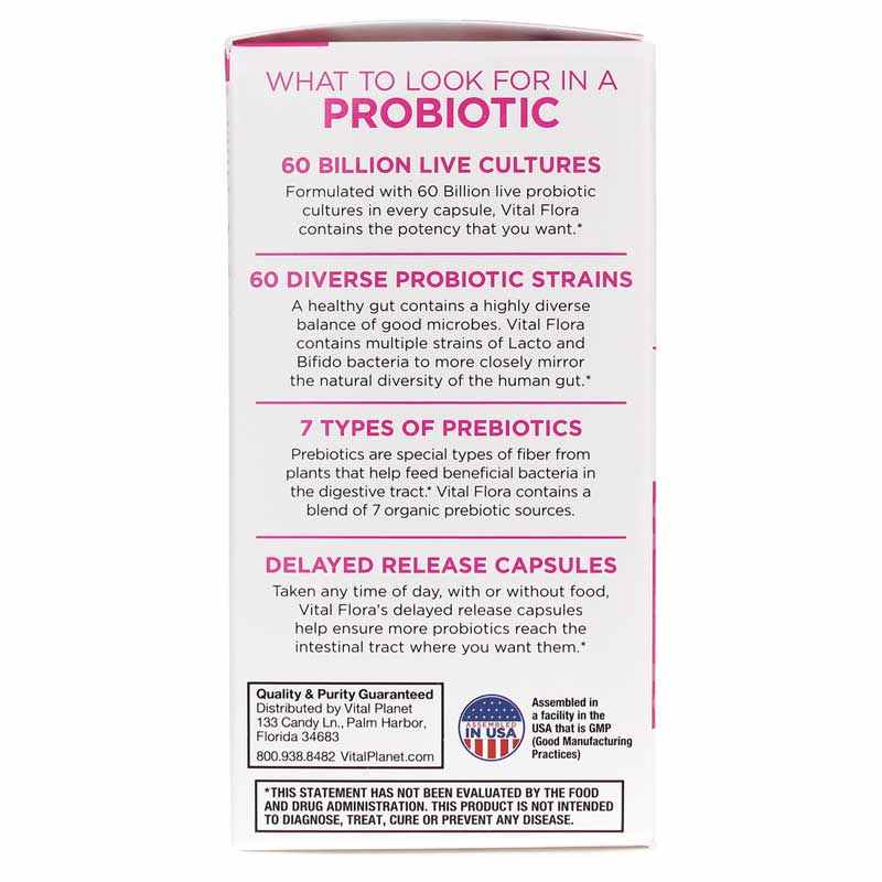 Vital Flora Women's Daily Probiotic + Prebiotics, 30 Veg Capsules, by Vital Planet, image #4