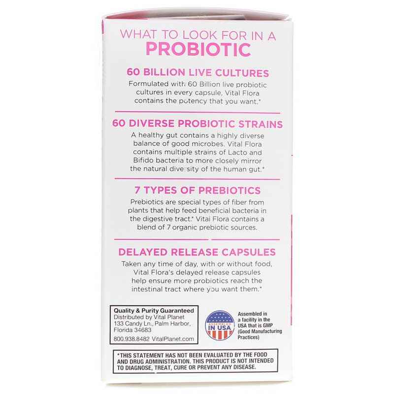 Vital Flora Women's Daily Probiotic + Prebiotics, 60 Veg Capsules, by Vital Planet, image #4