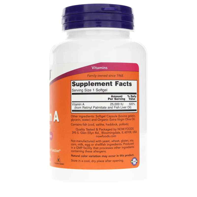 Vitamin A 25,000 IU, 250 Softgels, by NOW Foods, image #2