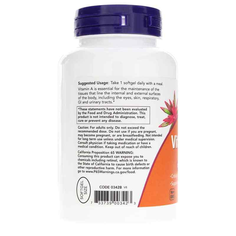 Vitamin A 25,000 IU, 250 Softgels, by NOW Foods, image #3