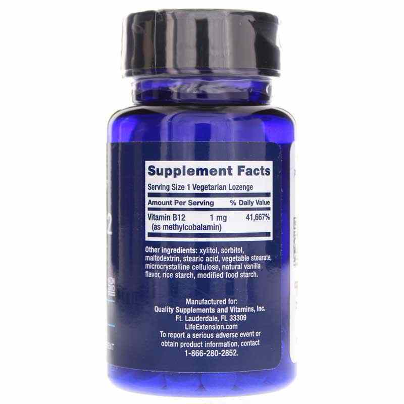 Vitamin B12 Methylcobalamin 1 Mg, by Life Extension, image #2