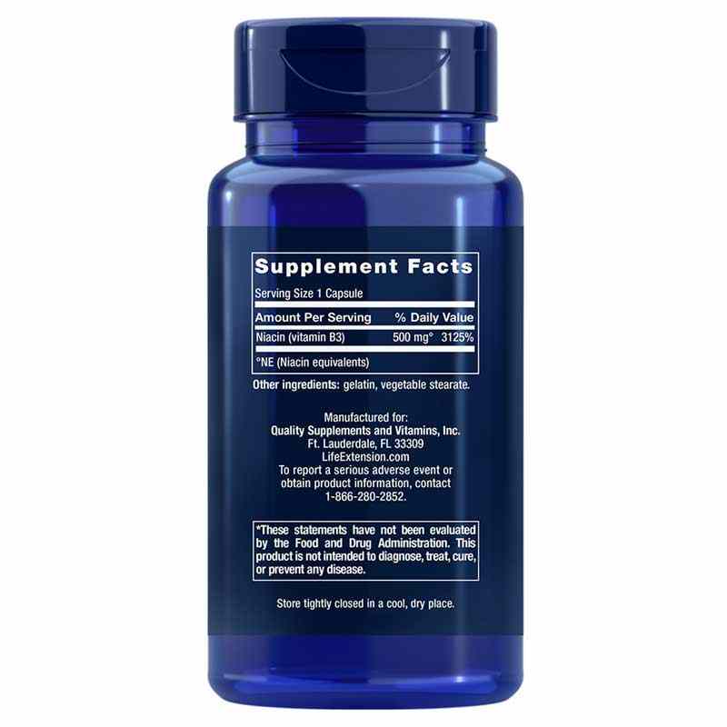 Vitamin B3 Niacin 500 Mg, by Life Extension, image #2