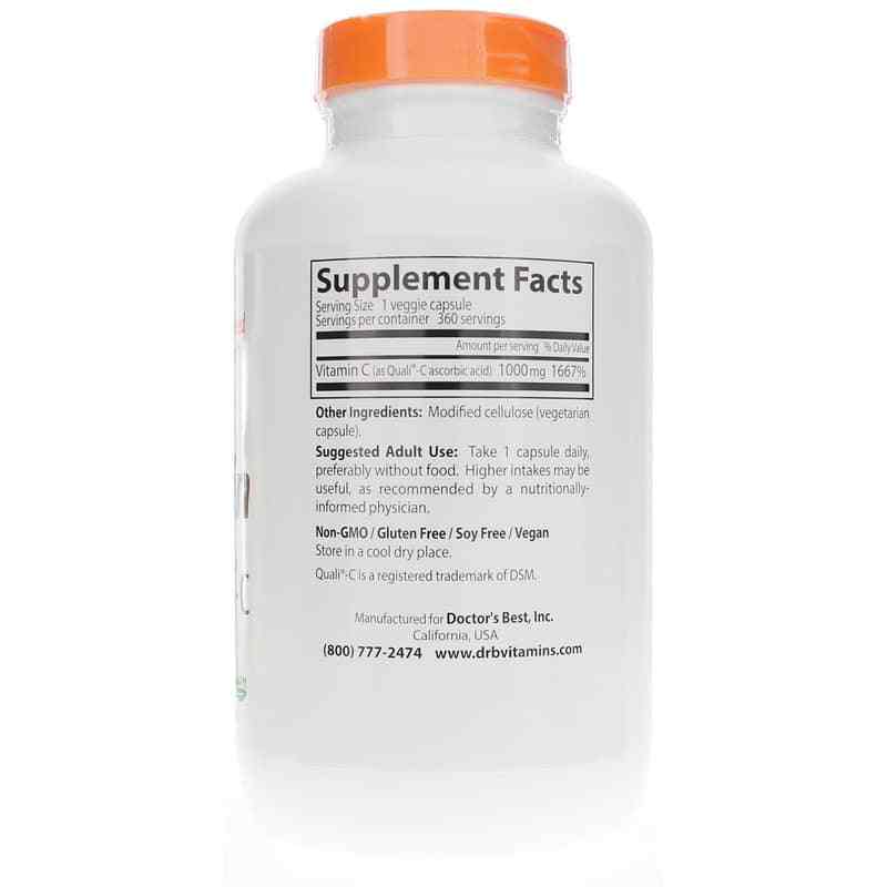 Vitamin C with Quali-C 1000 Mg, 360 Veg Capsules, by Doctors Best, image #2