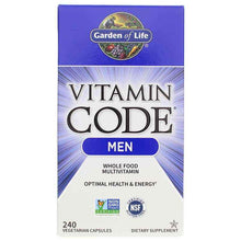 Vitamin Code Men Raw Whole Food Multivitamin, 240 Veg Capsules, by Garden of Life