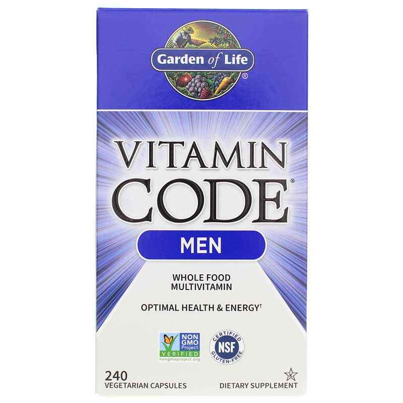 Vitamin Code Men Raw Whole Food Multivitamin, 240 Veg Capsules, by Garden of Life
