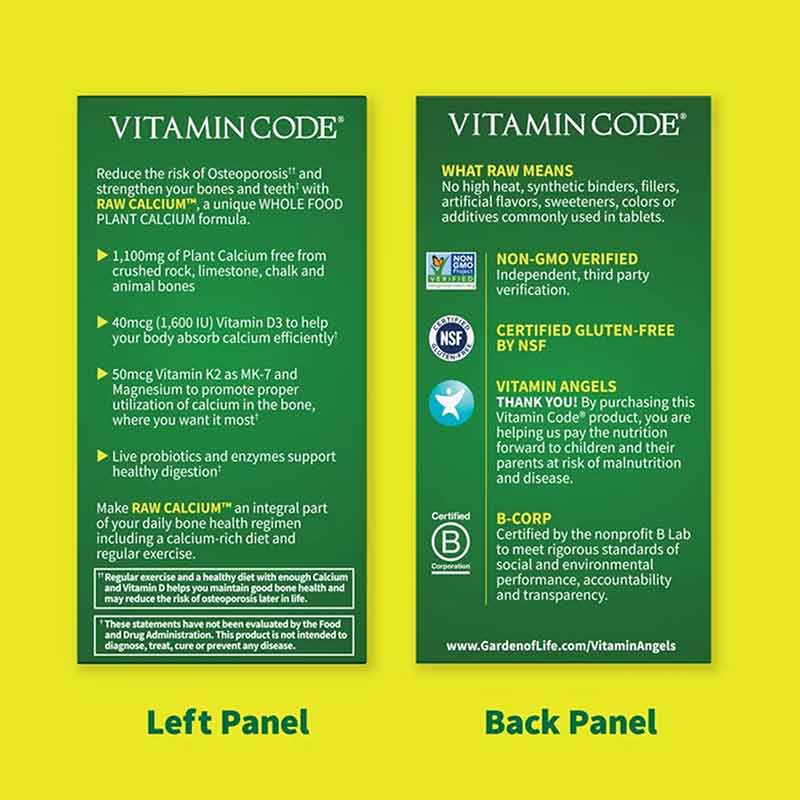 Vitamin Code Raw Calcium, 60 Veg Capsules, by Garden of Life, image #3
