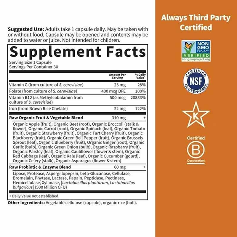 Vitamin Code Raw Iron 22 Mg, by Garden of Life, image #2