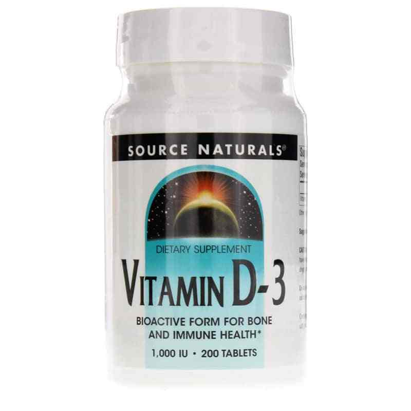 Vitamin D-3 1, 200 Tablets, by Source Naturals