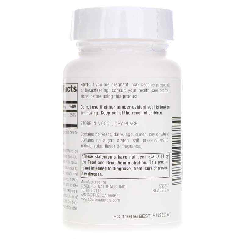 Vitamin D-3 2,000 IU, 200 Softgels, by Source Naturals, image #3