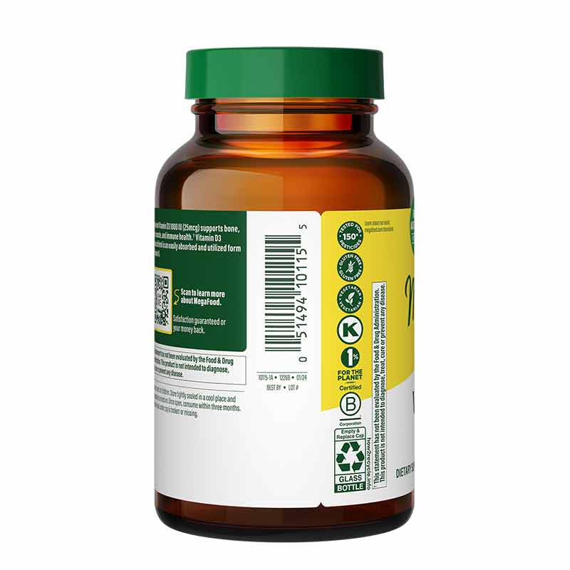 Vitamin D3 1000 IU, 90 Tablets, by Megafood, image #3