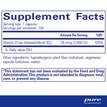 Vitamin D3 (25mcg) 1000 IU, by Pure Encapsulations