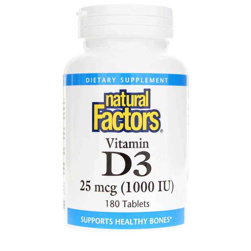 Vitamin D3 1000 IU Tablets, by Natural Factors