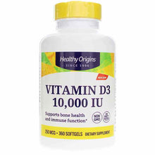 Vitamin D3 10000 IU (250mcg), 360 Softgels, by Healthy Origins