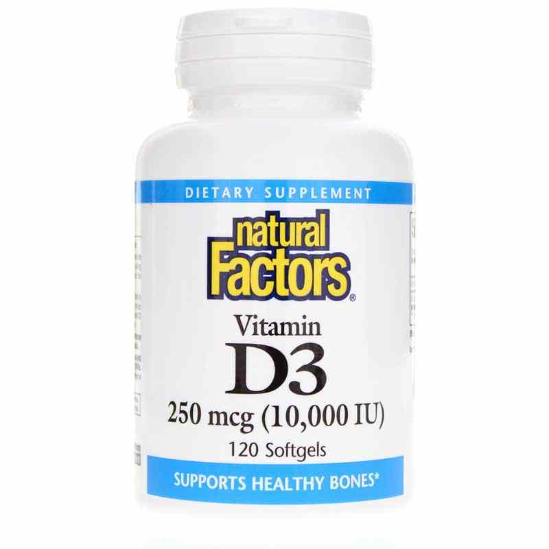 Vitamin D3 250 Mcg (10000 IU), by Natural Factors