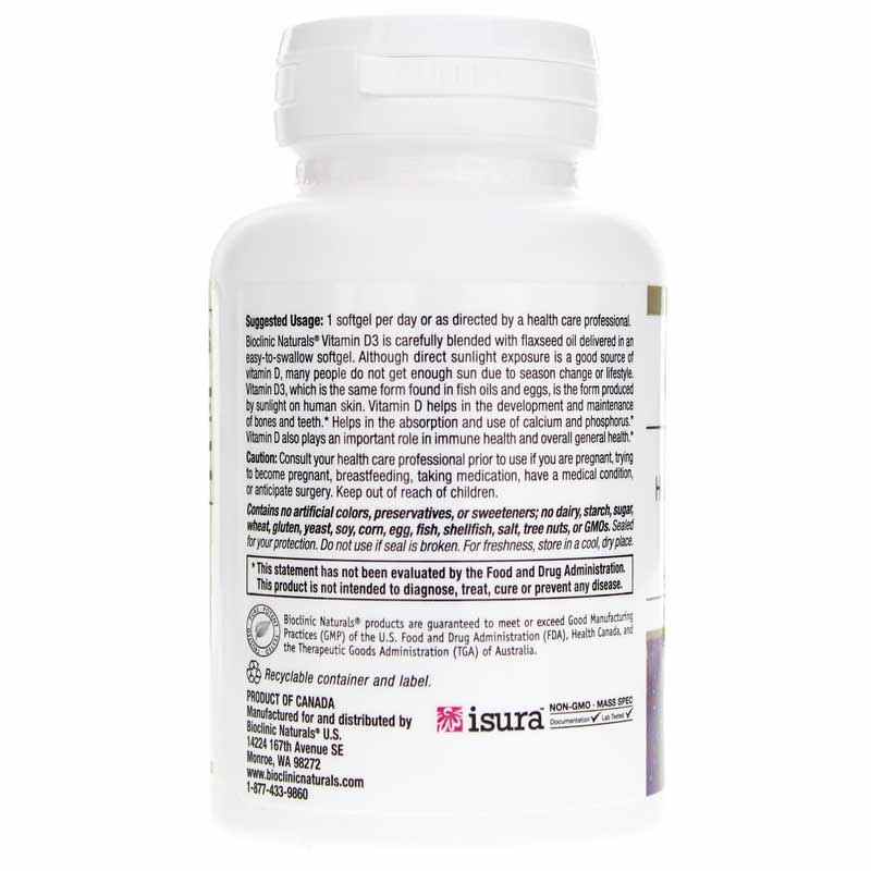 Vitamin D3 2,000 IU, by Bioclinic Naturals, image #3