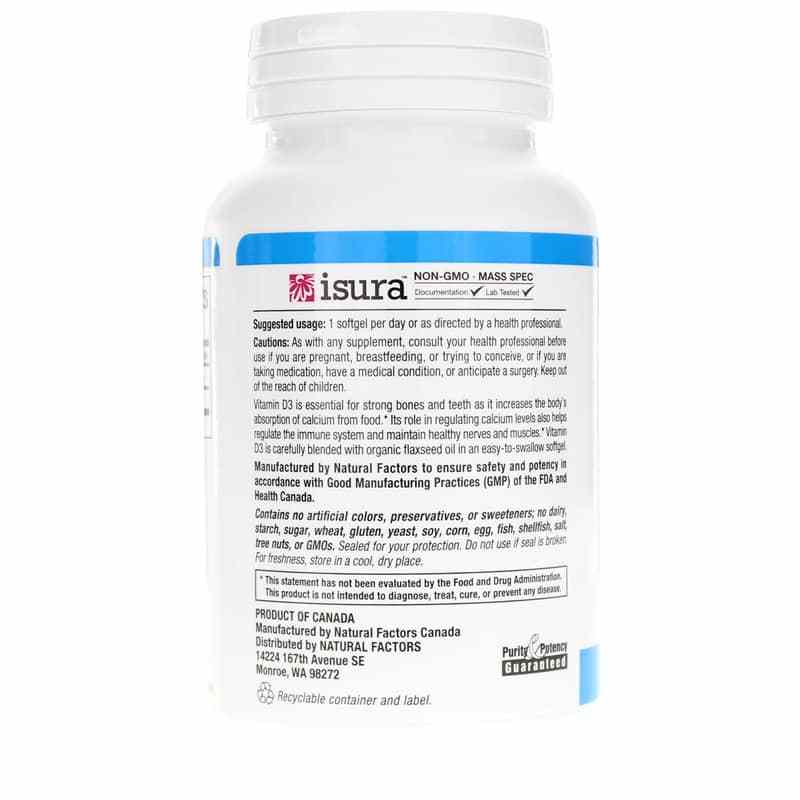 Vitamin D3 2000 IU, by Natural Factors, image #3