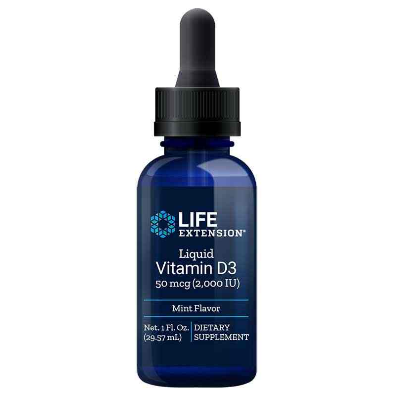 Vitamin D3 2000 IU Liquid, Mint, by Life Extension