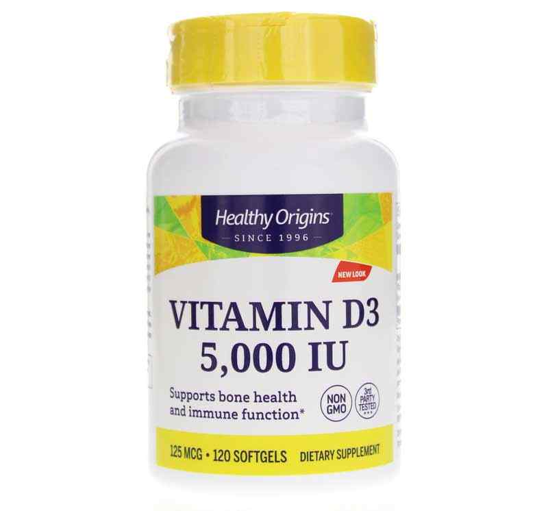 Vitamin D3 5, 120 Softgels, by Healthy Origins