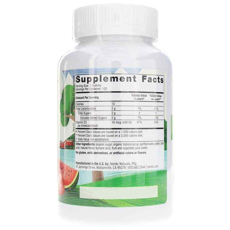 Vitamin D3 Gummies for Kids 400 IU, 120 Gummies, by Nordic Naturals, image #2