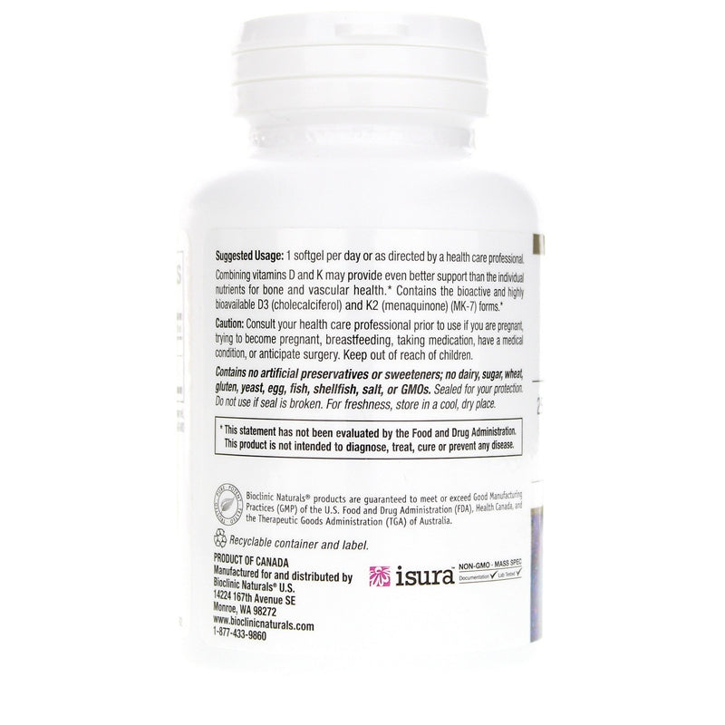 Vitamin D3 & K2, by Bioclinic Naturals, image #3