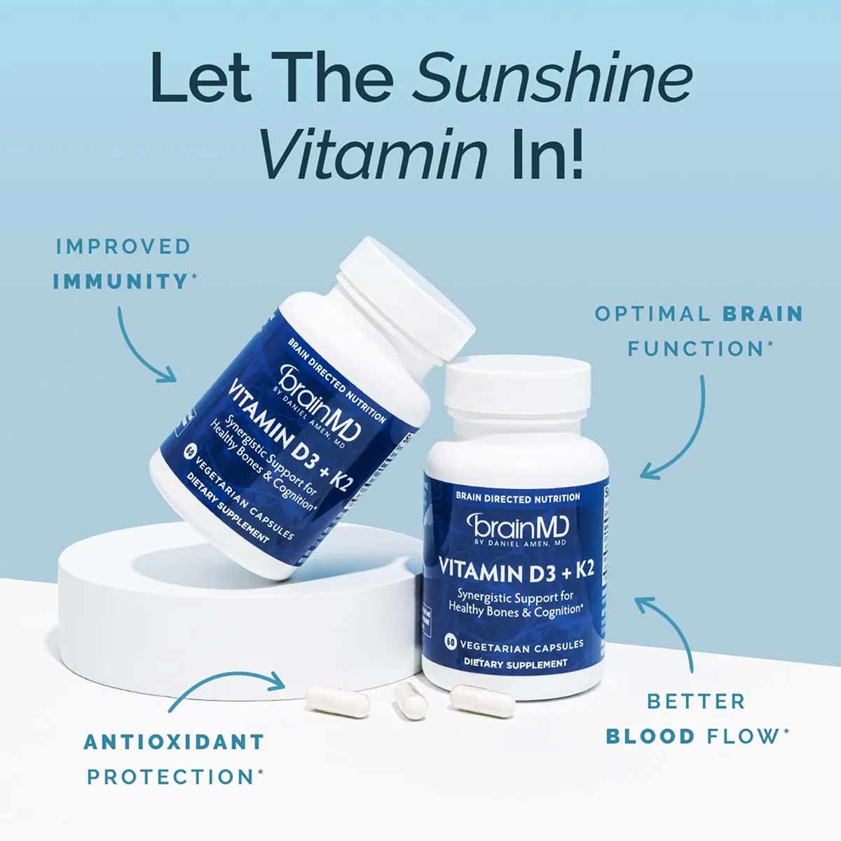 Vitamin D3 + K2, by BrainMD