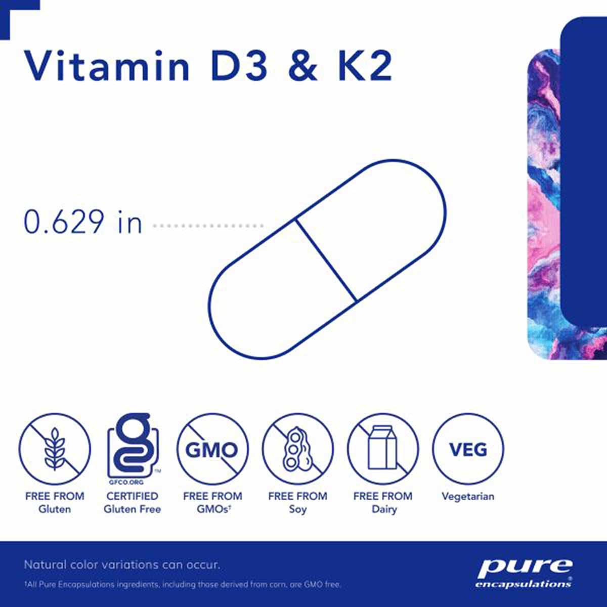 Vitamin D3 & K2, 120 Capsules, by Pure Encapsulations