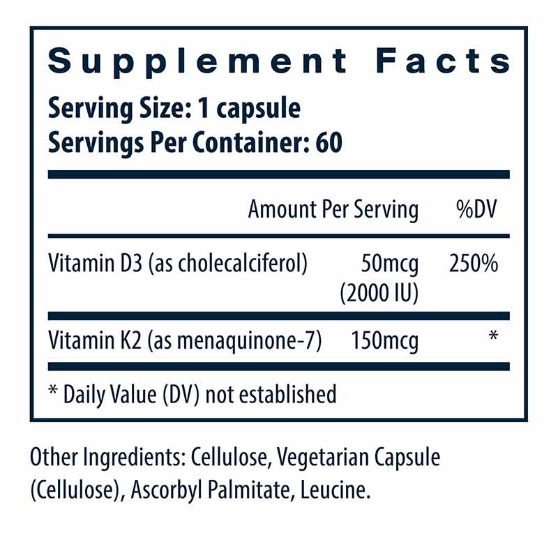 Vitamin D3 + K2, by Vital Nutrients, image #2