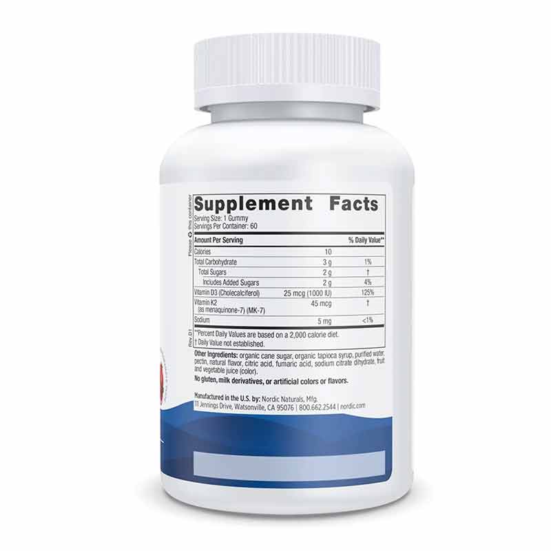 Vitamin D3 + K2 Gummies, by Nordic Naturals, image #3