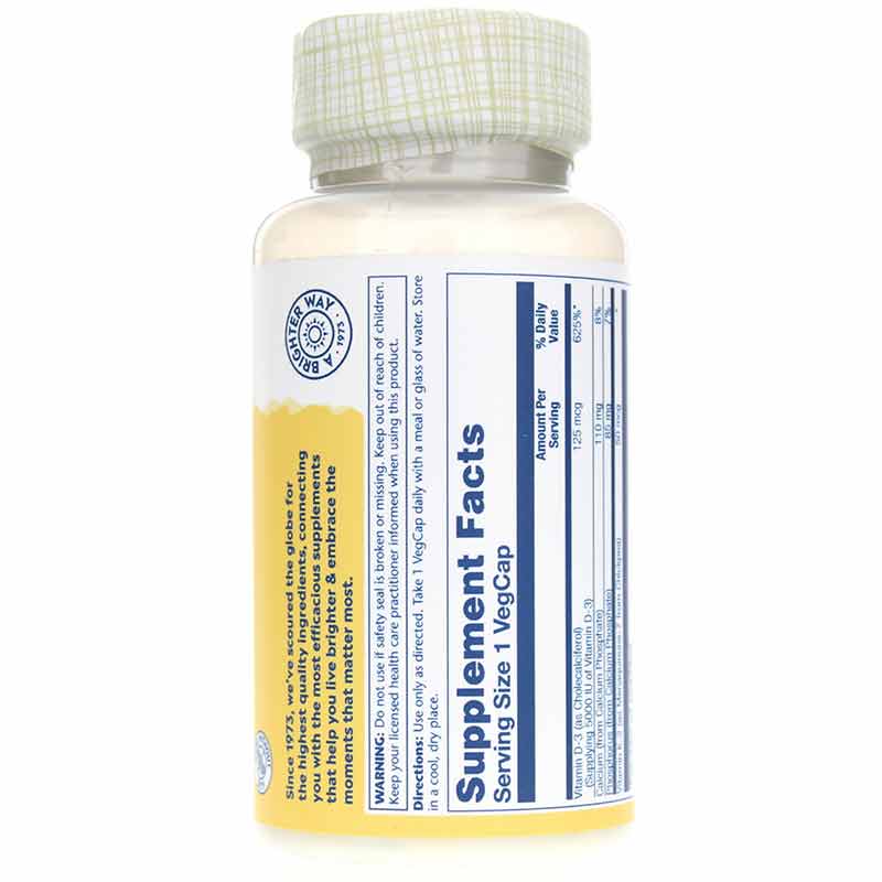 Vitamin D3 + K2 Soy-Free, 120 Veg Capsules, by Solaray, image #2