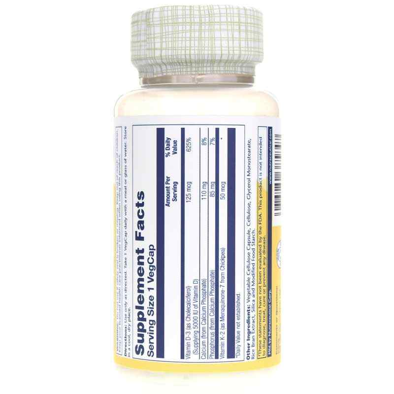 Vitamin D3 + K2 Soy-Free, 60 Veg Capsules, by Solaray, image #3