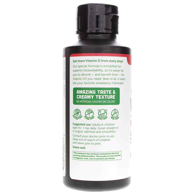 Vitamin D3 Liquid 5000 IU Strawberry Milkshake, by Barleans Organic Oils, image #3