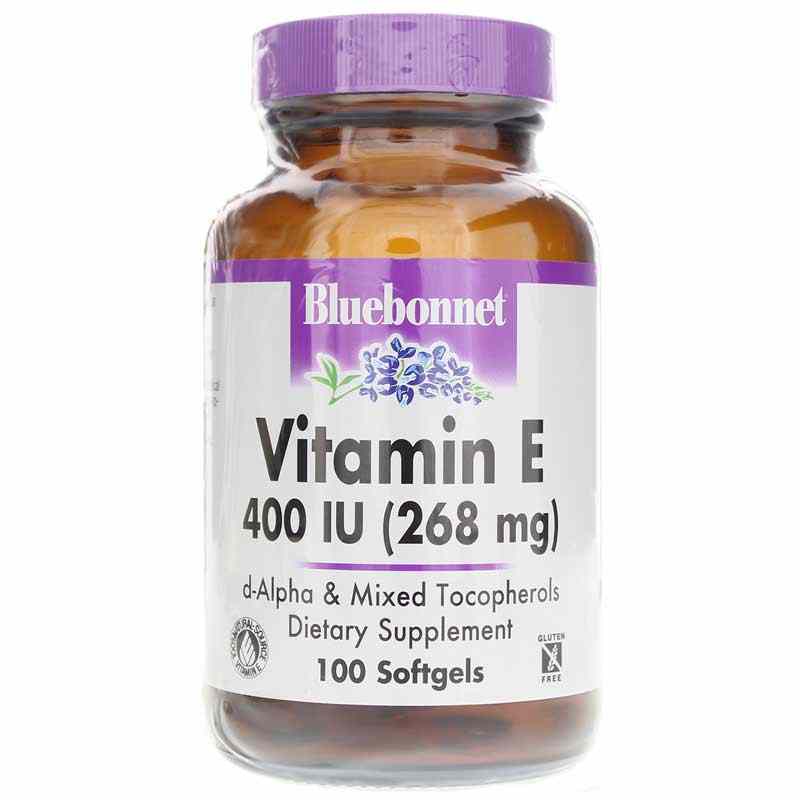 Vitamin E 400 IU (268 Mg), 100 Softgels, by Bluebonnet