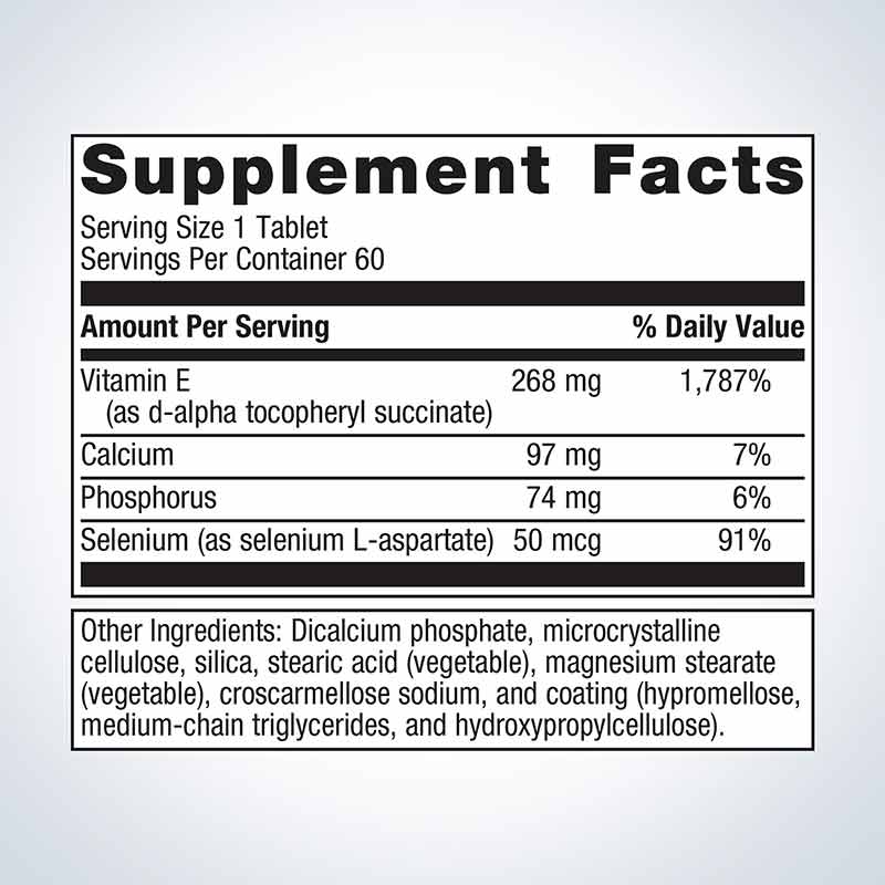 Vitamin E + Selenium, 60 Tablets, by Metagenics, image #2
