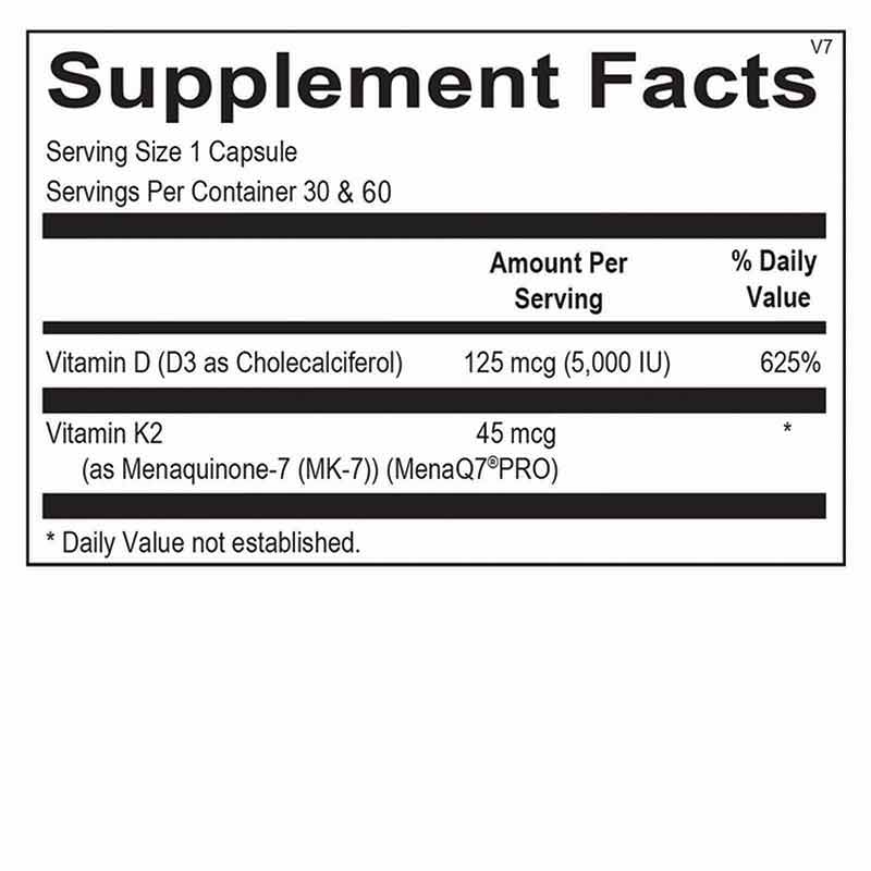 Vitamin K2 with D3, 60 Capsules, by Ortho Molecular, image #2