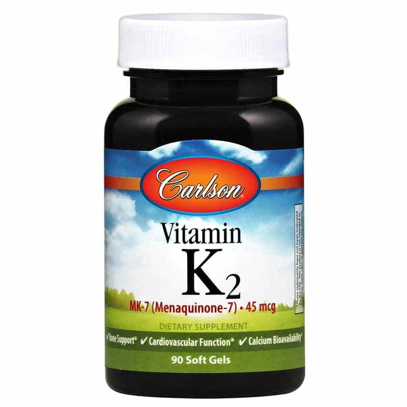 Vitamin K2 (as MK-7) 45 Mcg, 90 Softgels, by Carlson Labs