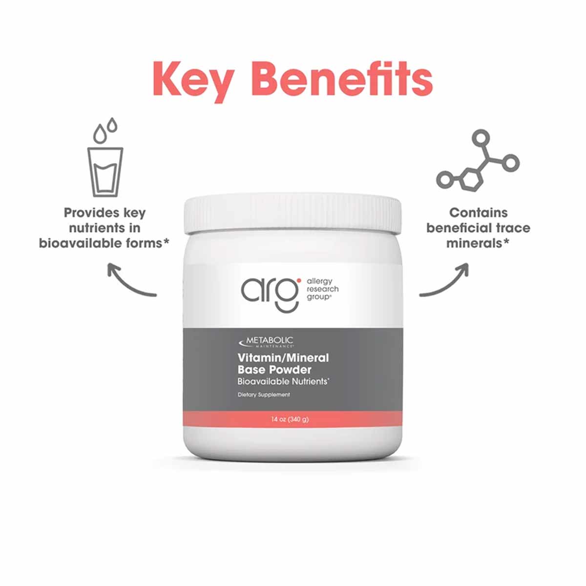Vitamin/Mineral Base Powder, 60 Servings, by Allergy Research Group