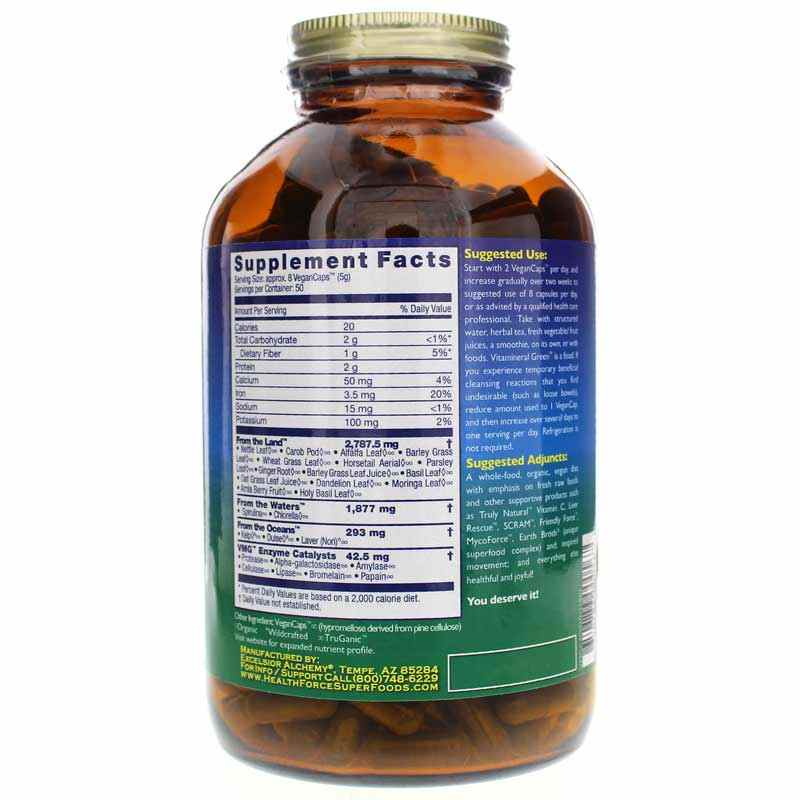 Vitamineral Green Capsules, 400 Vegan Capsules, by Healthforce Superfoods, image #2