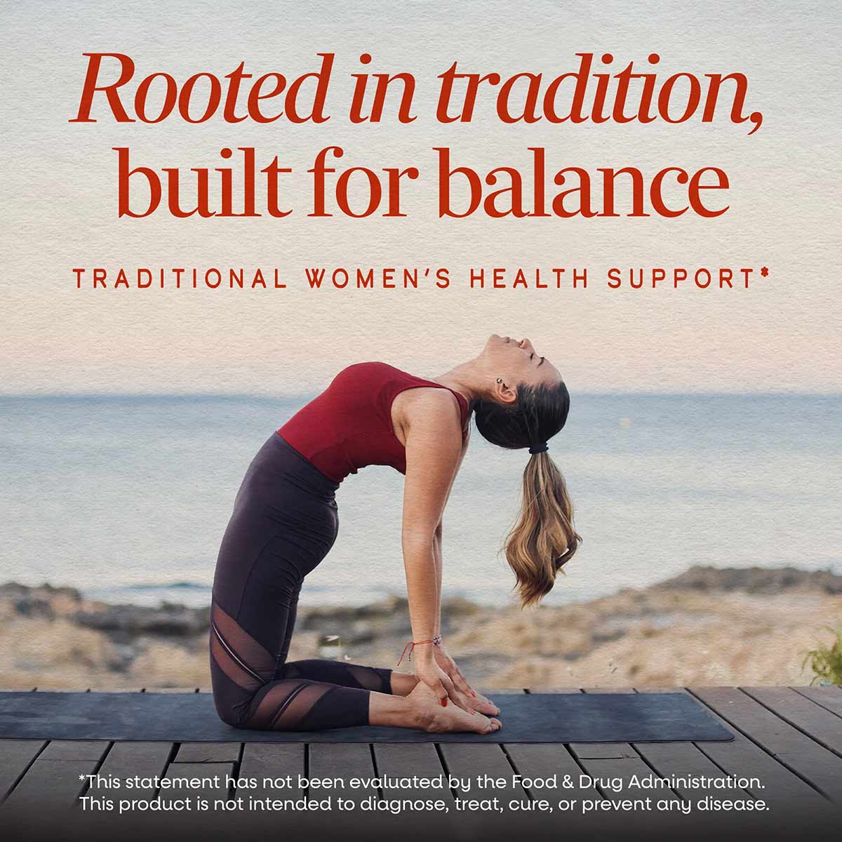 Nature's Way Vitex Fruit supplement bottle displayed with text stating "traditional women's health support."