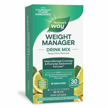 Nature's Way Weight Manager drink mix box in green with zesty citrus flavor, 30 stick packs.