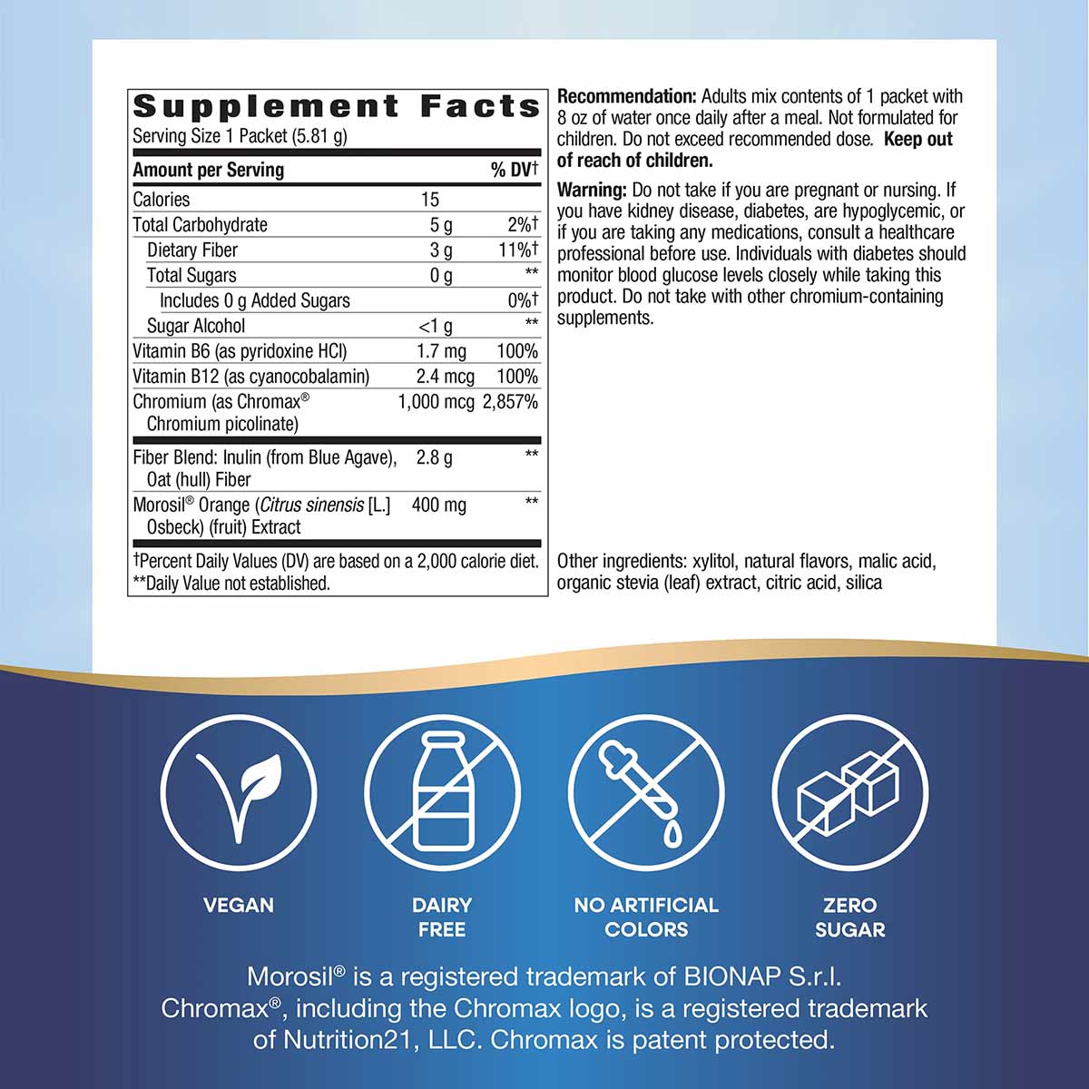Nature's Way Weight Manager supplement facts label with vegan, dairy-free, no artificial colors, and zero sugar icons.
