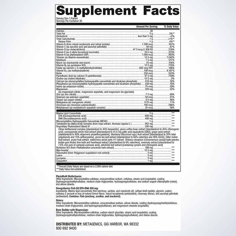 Wellness Essentials Women's Prime Daily Packs, 30 Packets, by Metagenics, image #2