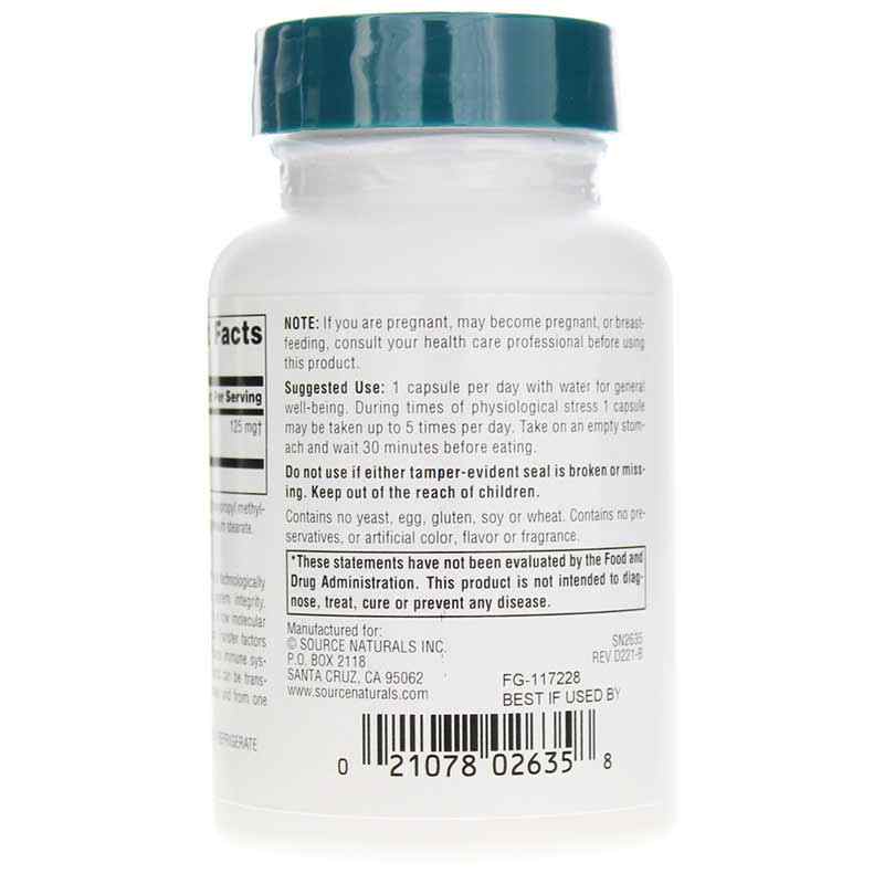 Wellness Transfer Factor 125 Mg, 60 Veg Capsules, by Source Naturals, image #3