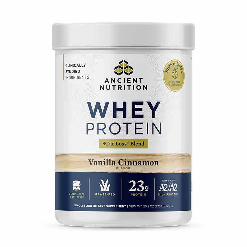 Whey Protein + Fat Loss Blend, Cinnamon Vanilla, 18 Servings, by Ancient Nutrition