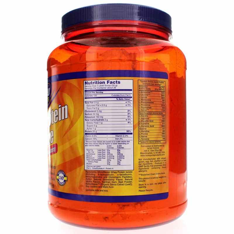 Whey Protein Isolate, Strawberry, 1.8 Lbs, by NOW Foods, image #2