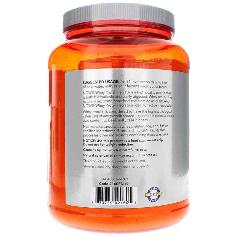Whey Protein Isolate, Vanilla, 1.8 Lbs, by NOW Foods, image #3
