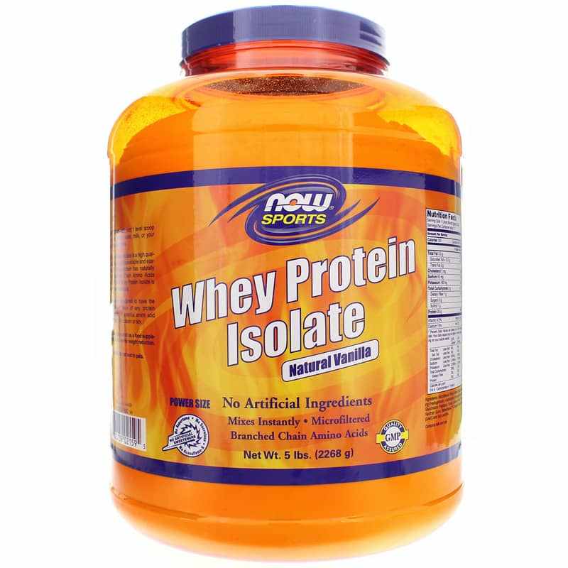 Whey Protein Isolate, Vanilla, 5 Lbs, by NOW Foods