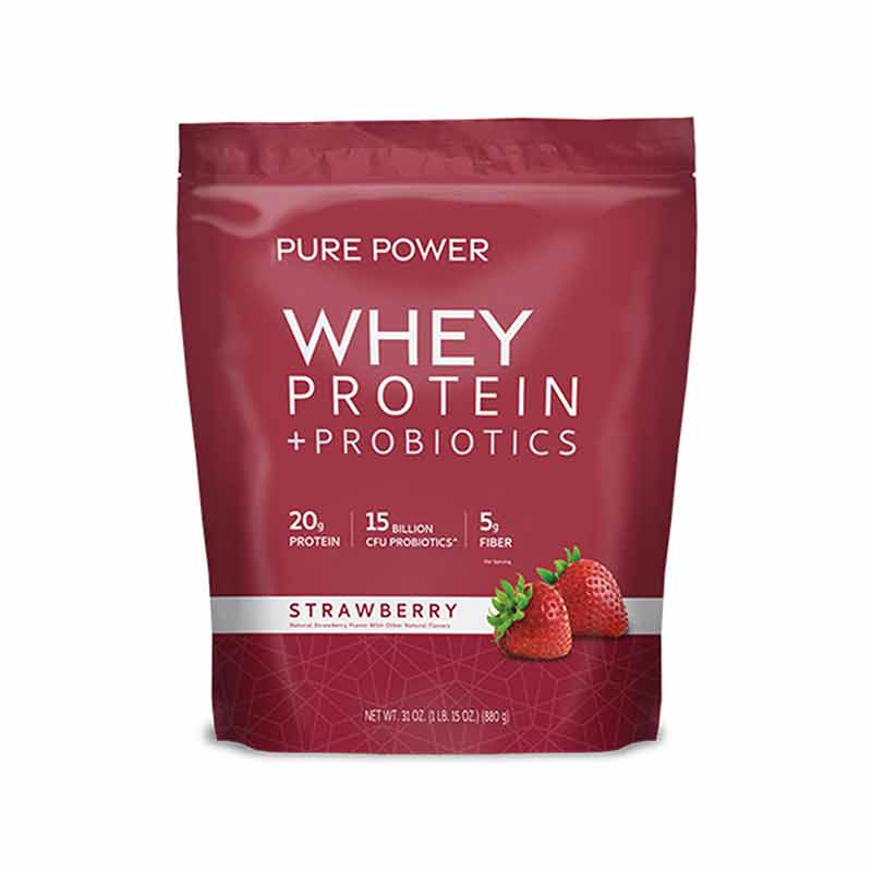 Whey Protein + Probiotics, Strawberry, by Pure Power