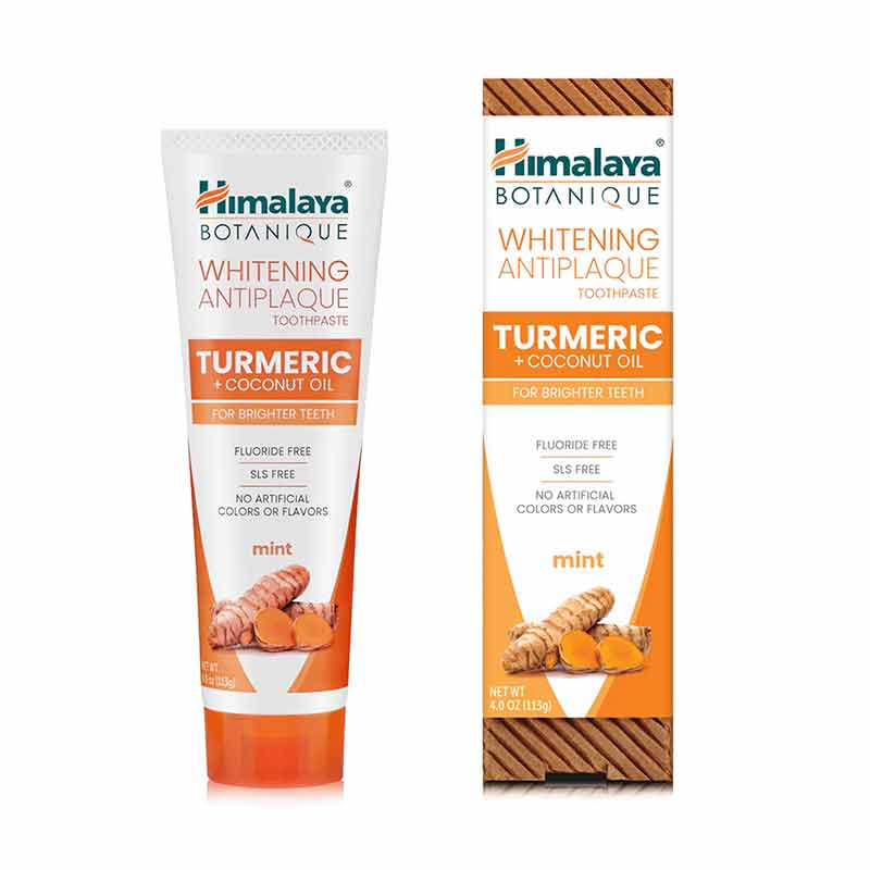 Whitening Antiplaque Toothpaste Turmeric + Coconut Oil, Mint, 4 Oz, by Himalaya