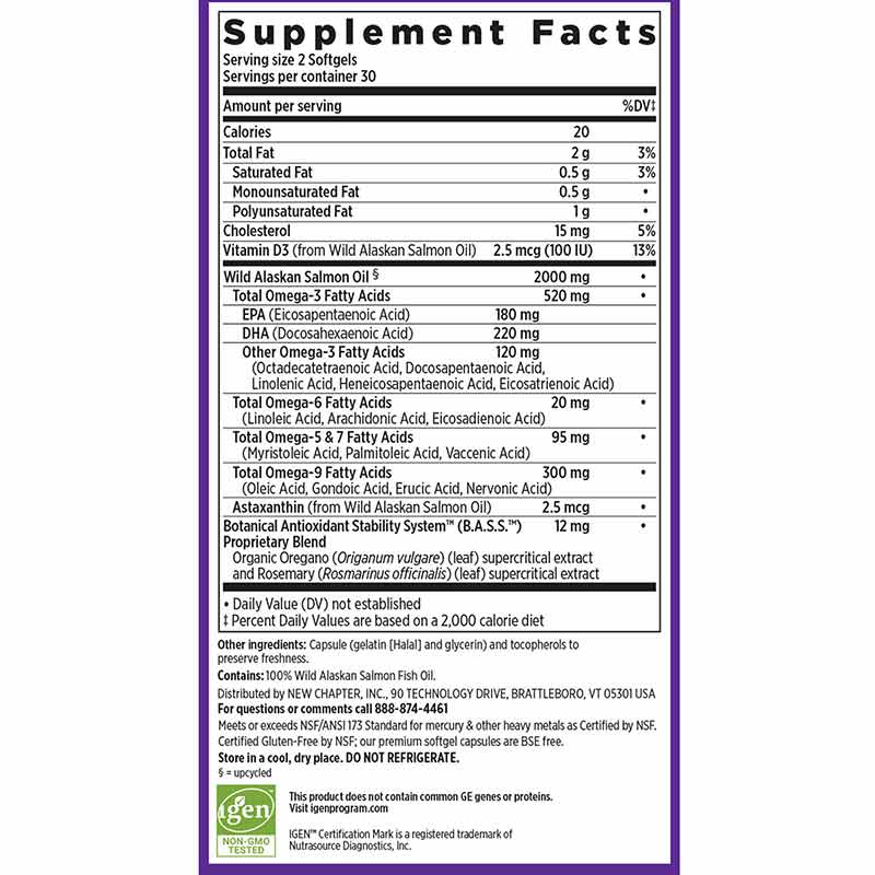 Wholemega Fish Oil, 60 Softgels, by New Chapter, image #2